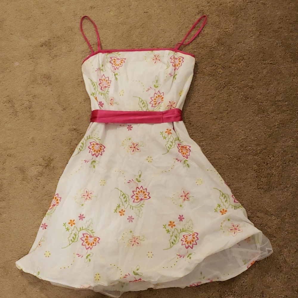 Steppin' Out Pink Flower Spaghetti Strap Dress